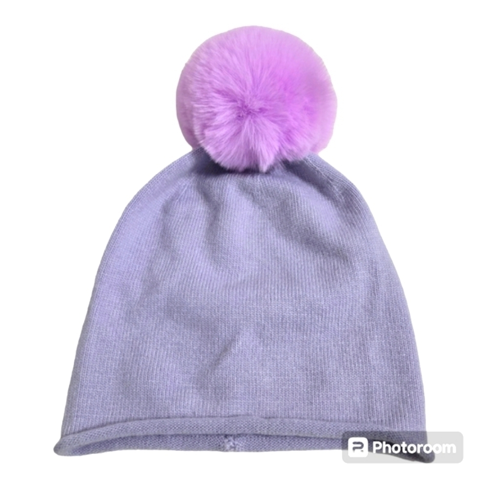 Norla Pom-Pom Beanie Hat Purple